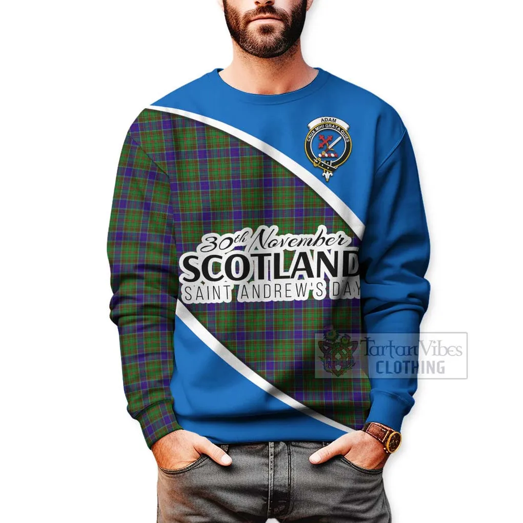 Adam Family Crest Tartan Sweatshirt Celebrate Saint Andrew's Day in Style