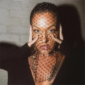 Balaclava Elastic Rhinestone Turban - Fishnet Headcover