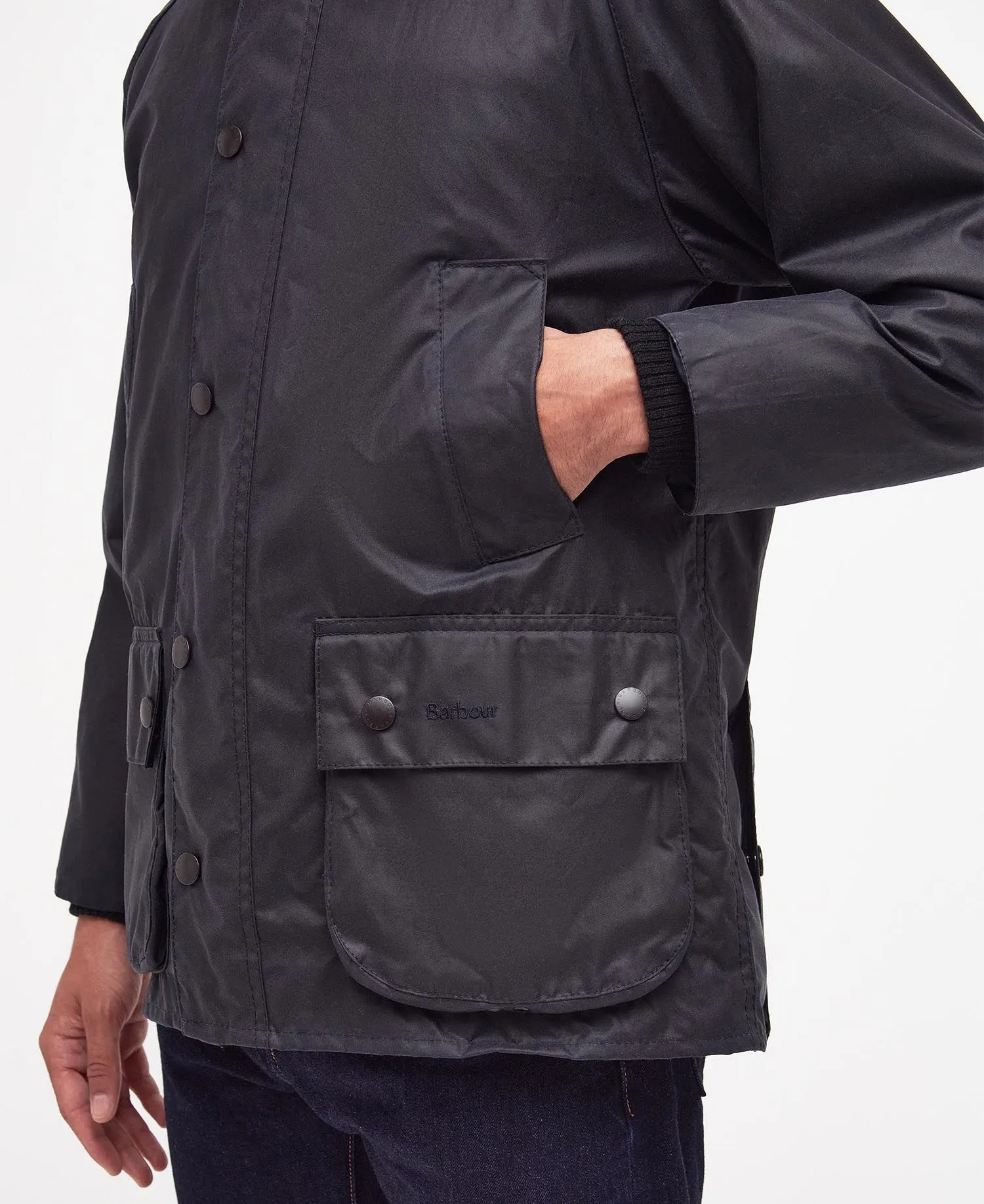 Barbour Bedale Wax Coat - Navy