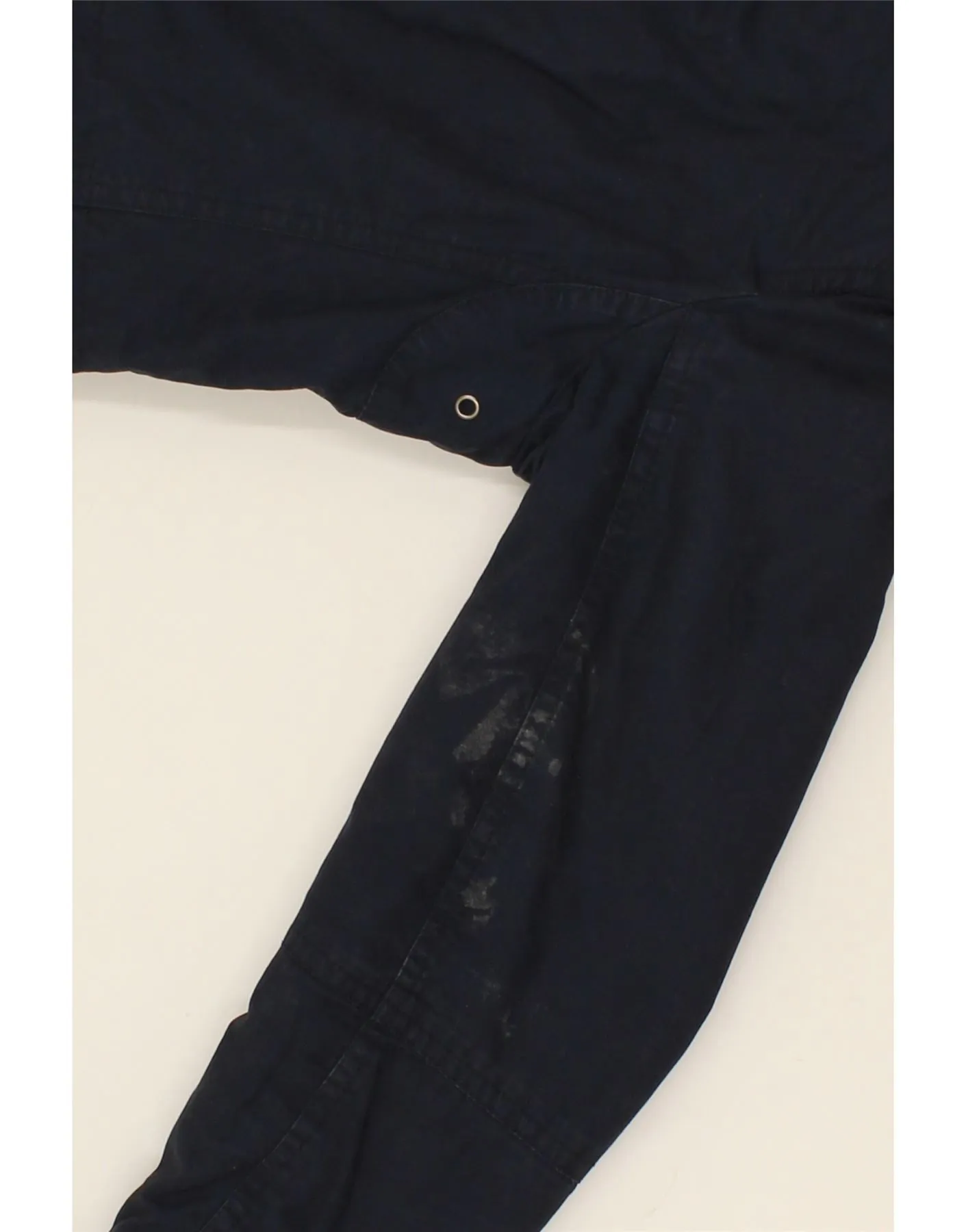 BENETTON Womens Hooded Parka Jacket UK 12 Medium Navy Blue Cotton