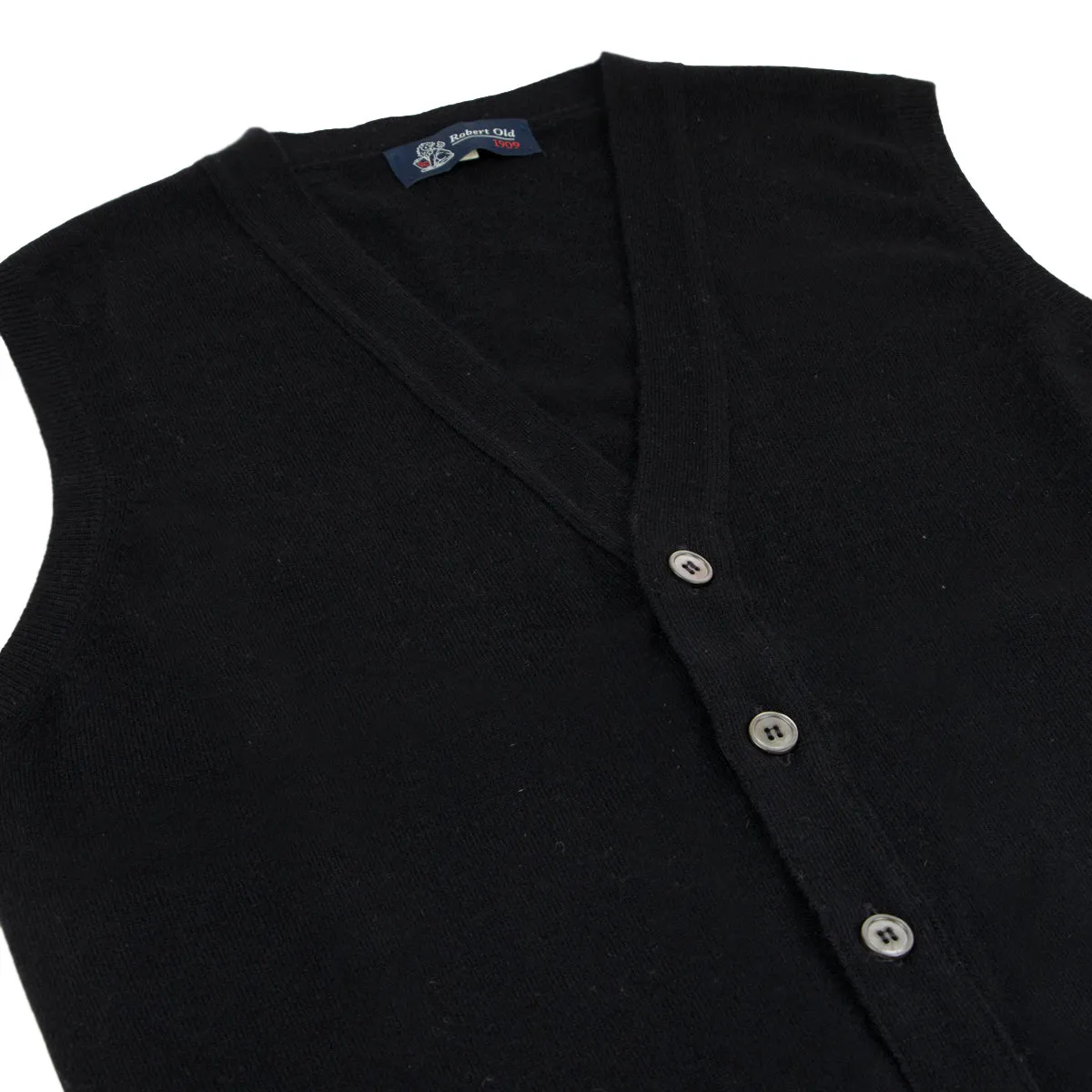 Black Beaulieu Cashmere Sleeveless Cardigan