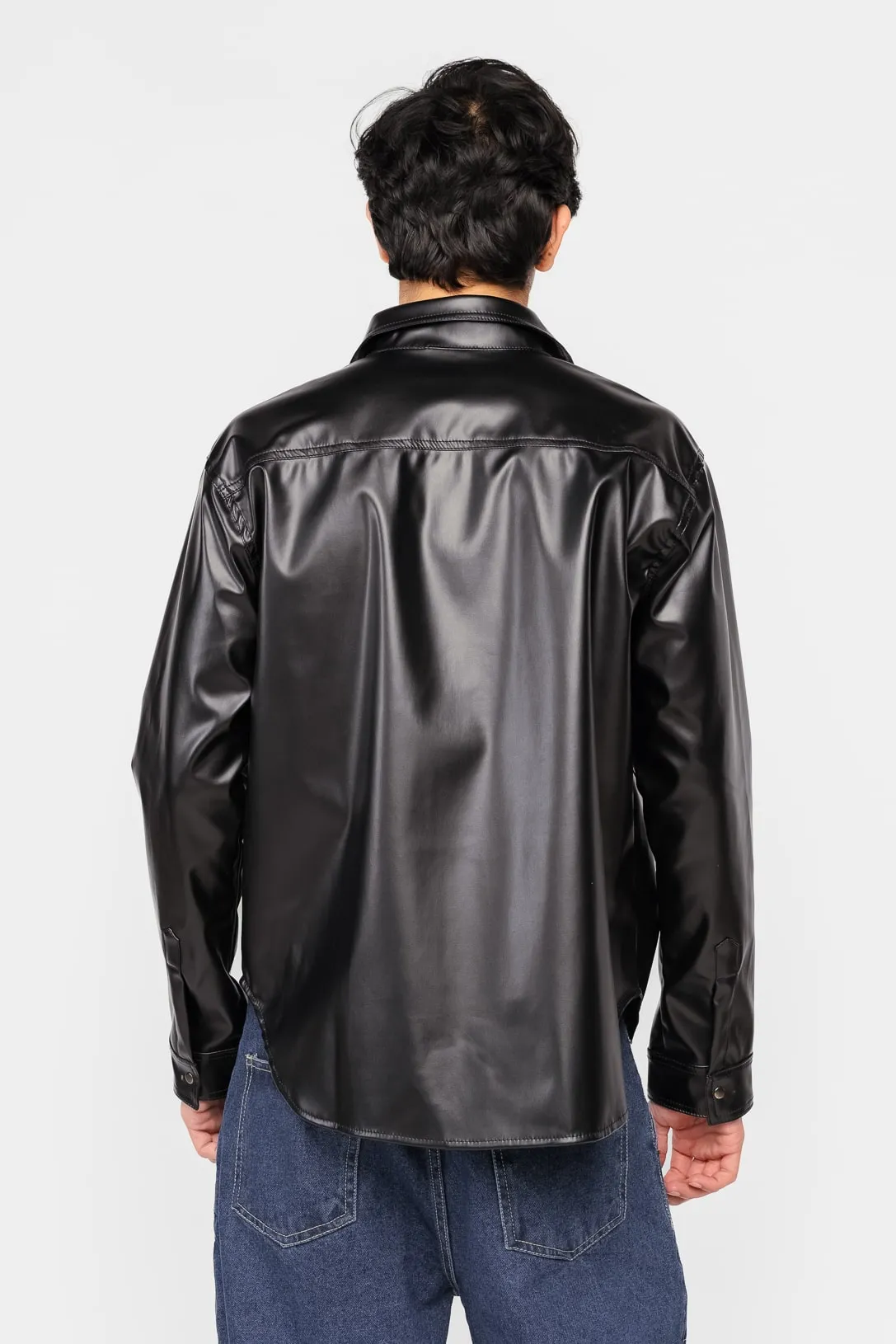 Black Leather Cowboy Men's Jacket