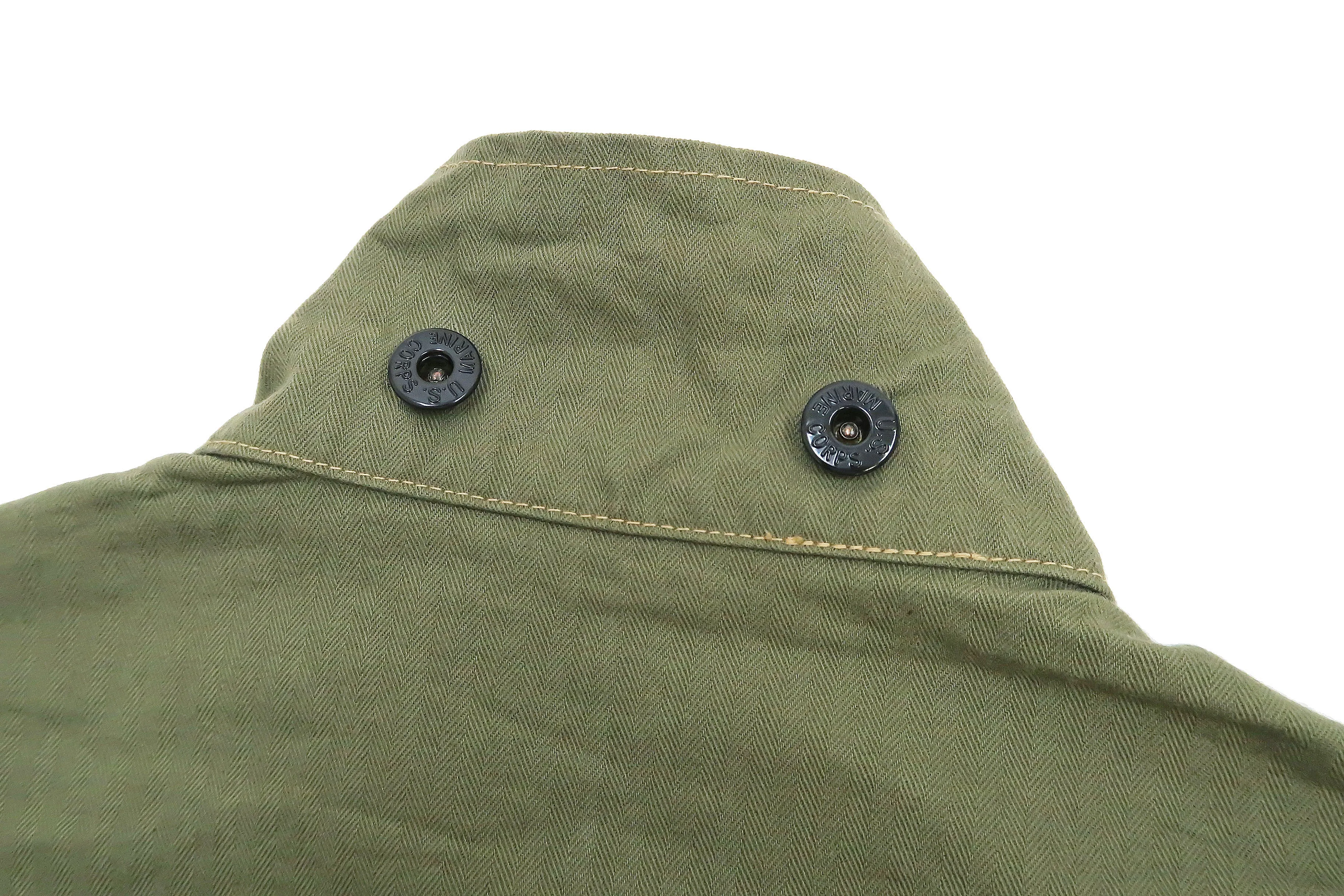 Buzz Rickson Jacket Men's Reproduction of WW2 USMC P44 HBT Utility Jacket P-44 BR15123 Olive