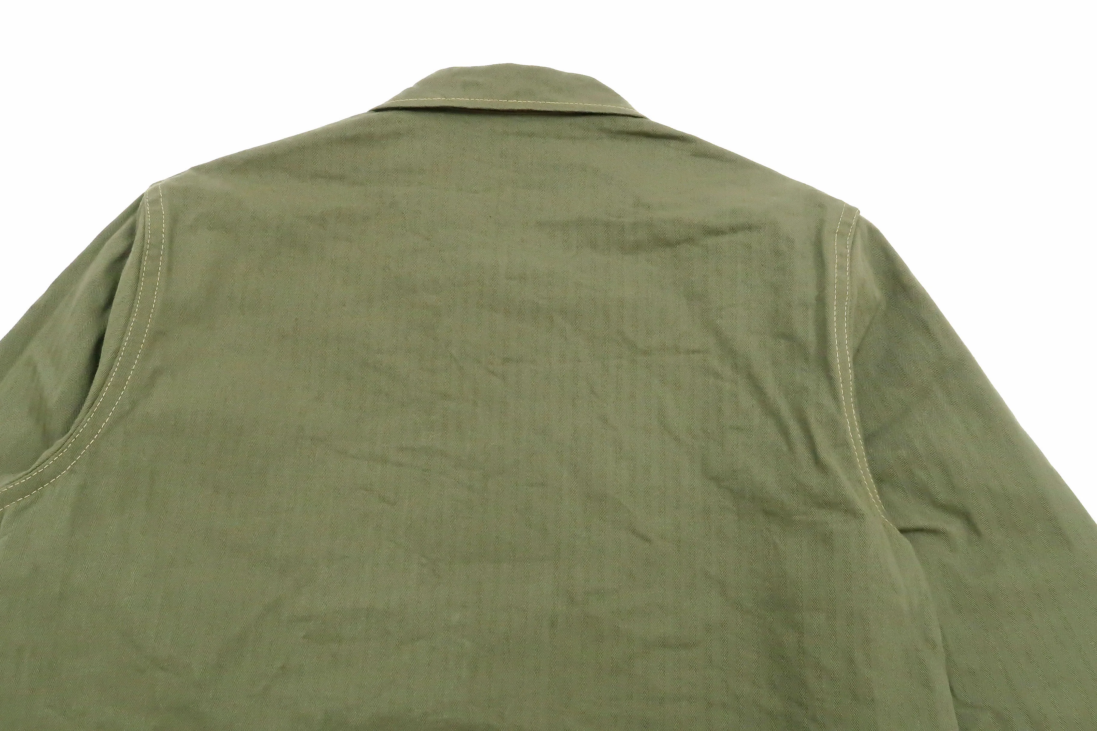 Buzz Rickson Jacket Men's Reproduction of WW2 USMC P44 HBT Utility Jacket P-44 BR15123 Olive
