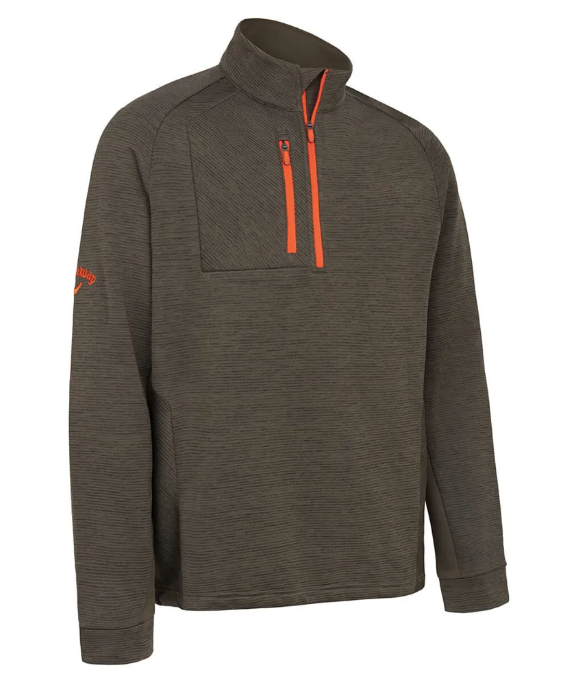 Callaway Golf Mens Heather Stripe Fleece Back Thermal Sweater - CGKFC013- 🚨FLASH SALE⚡️