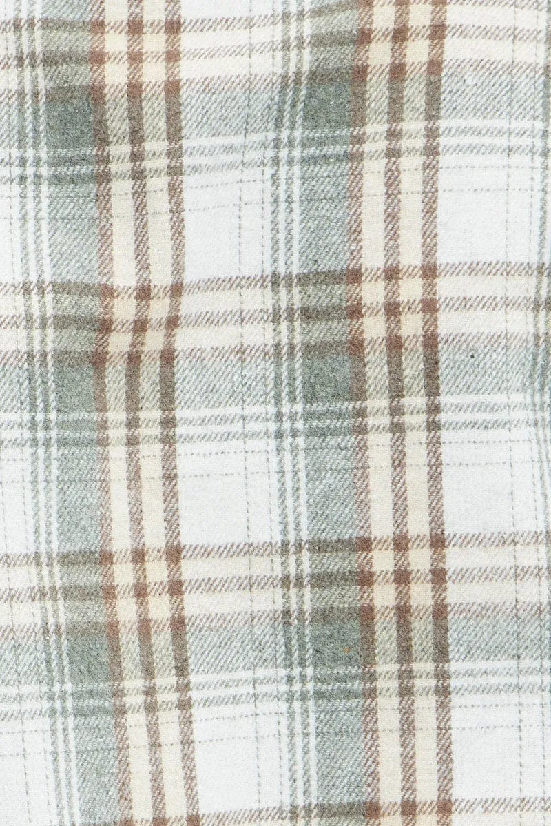 Camel Check Relaxed Shirt Long Sleeve Shacket
