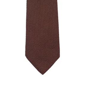 Copper brown grenadine silk tie