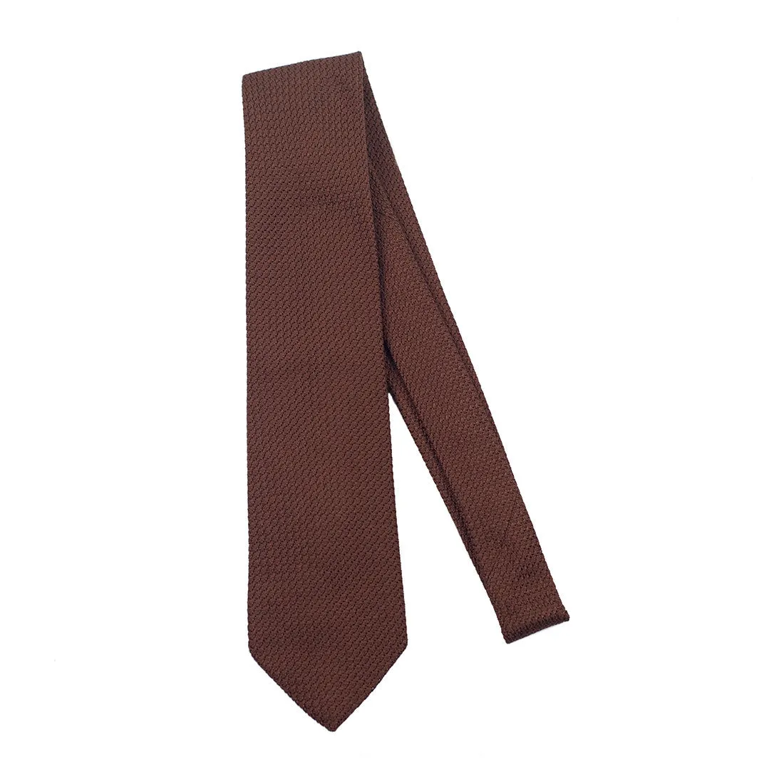 Copper brown grenadine silk tie