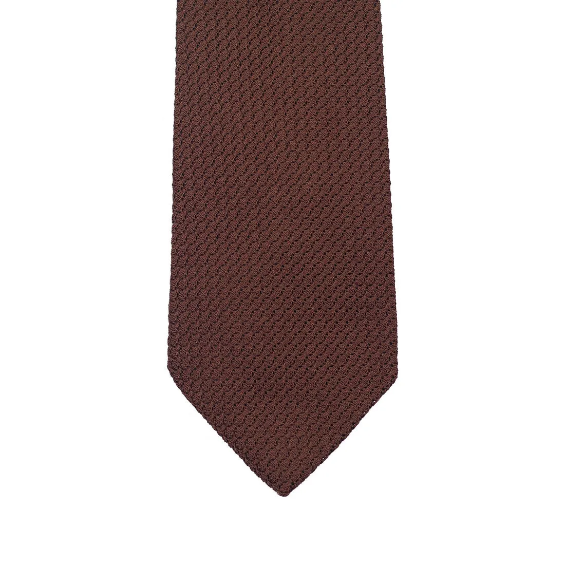 Copper brown grenadine silk tie