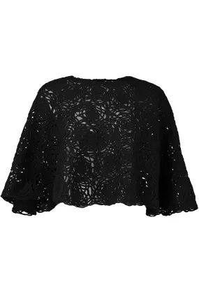 Crochet Poncho - Black
