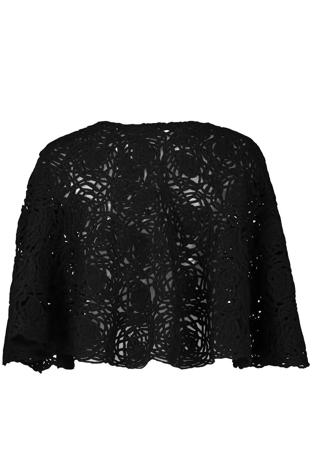 Crochet Poncho - Black