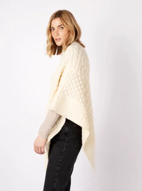 Elm Patchwork Poncho Natural
