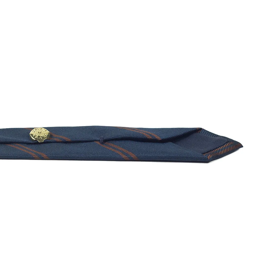 Navy 36oz silk tie, copper double stripes