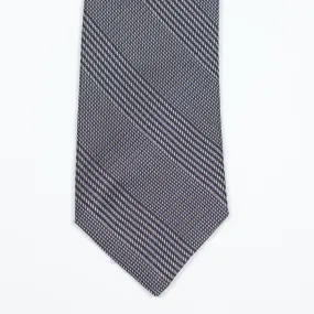 Navy and copper glenplaid silk tie