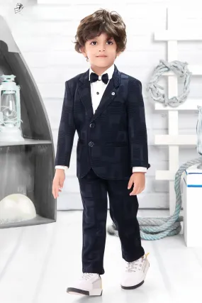 Navy Blue with White Waist Coat and Set for Boys