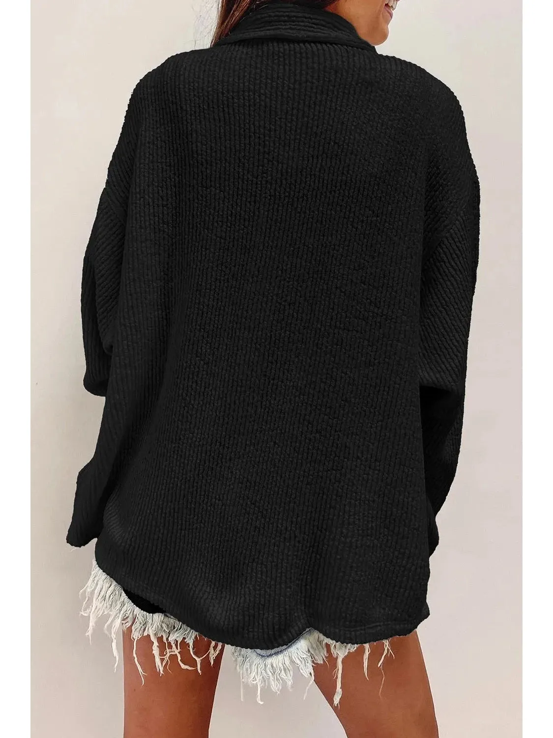 NicholesGifts Women Button Up Long Sleeve Shacket