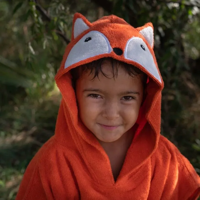 Organic Cotton Bath Poncho - Fox