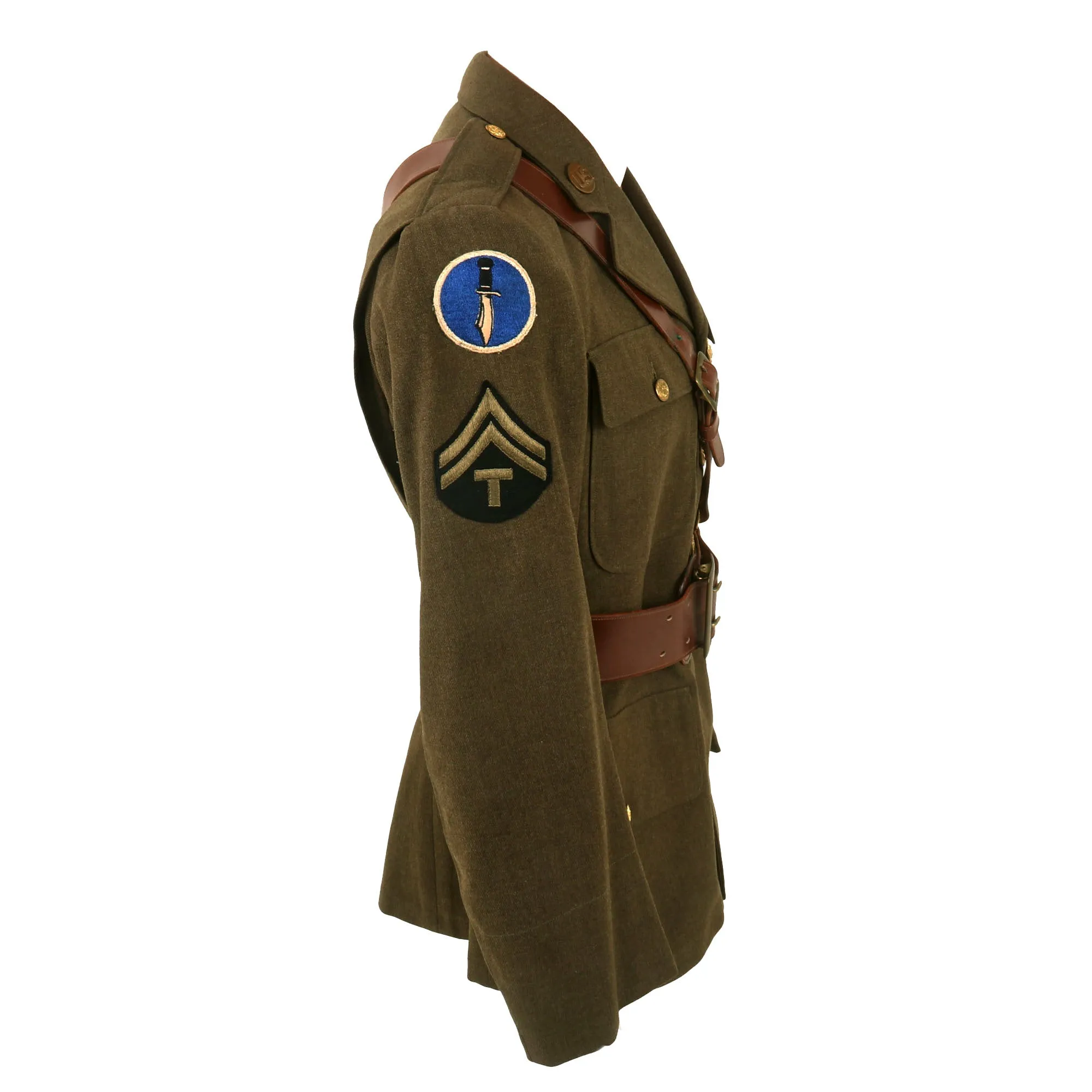 Original U.S. WWII First Special Service Force Commando Kiska Task Force (Operation Cottage)  Class-A Uniform Jacket With Sam Browne Belt