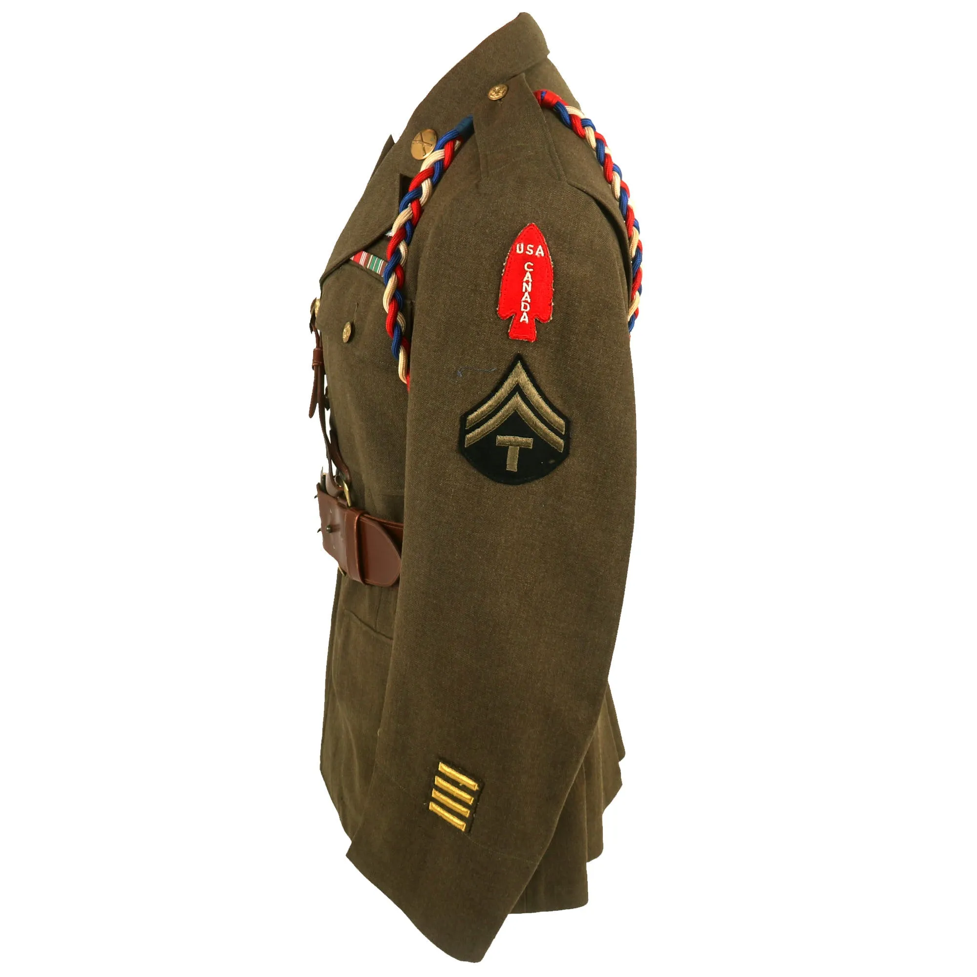 Original U.S. WWII First Special Service Force Commando Kiska Task Force (Operation Cottage)  Class-A Uniform Jacket With Sam Browne Belt