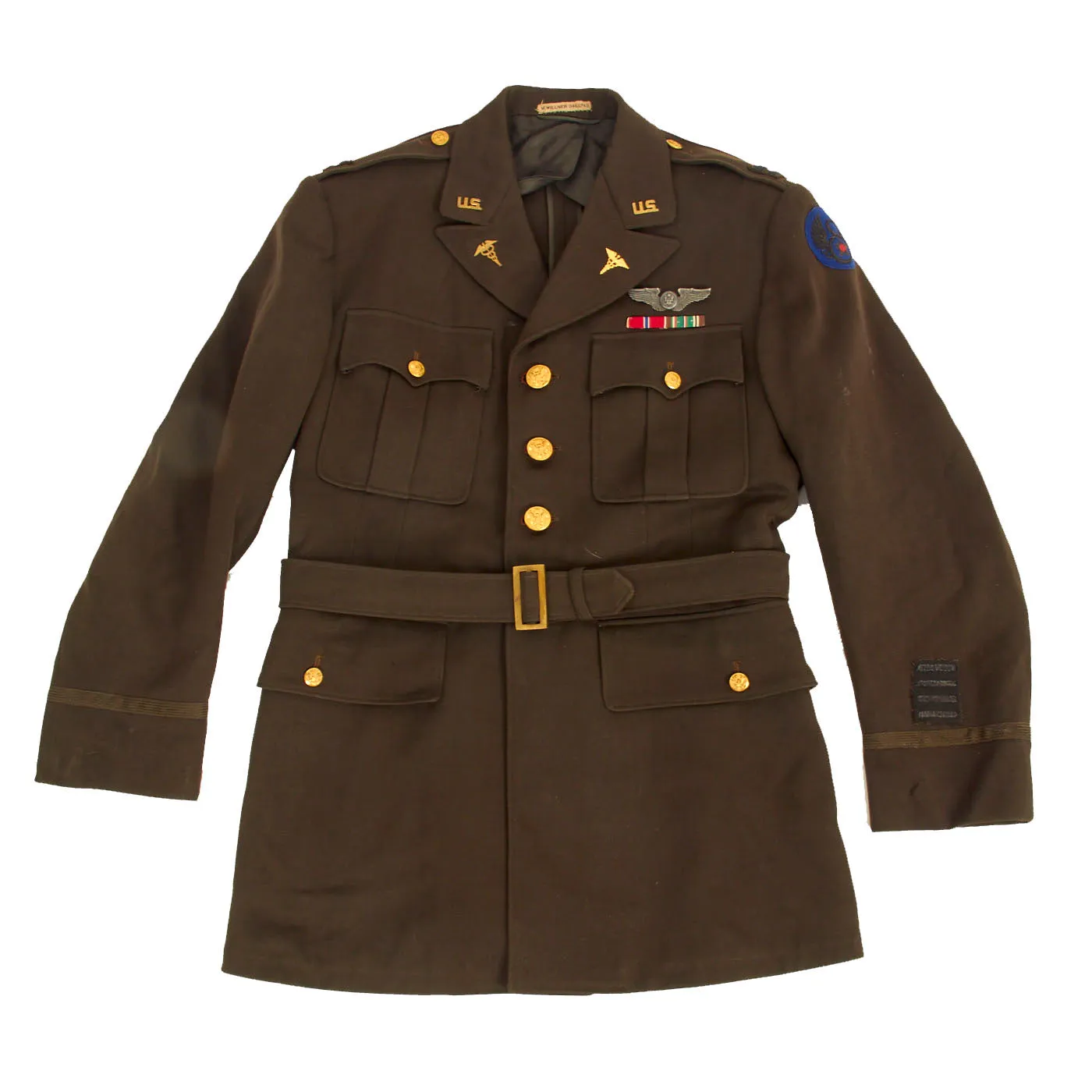 Original U.S. WWII Named US 8th Air Force Medical Corps Uniform Set For Captain Milton Willner - Former Director of Hoffmann-La Roche Pharmaceutical