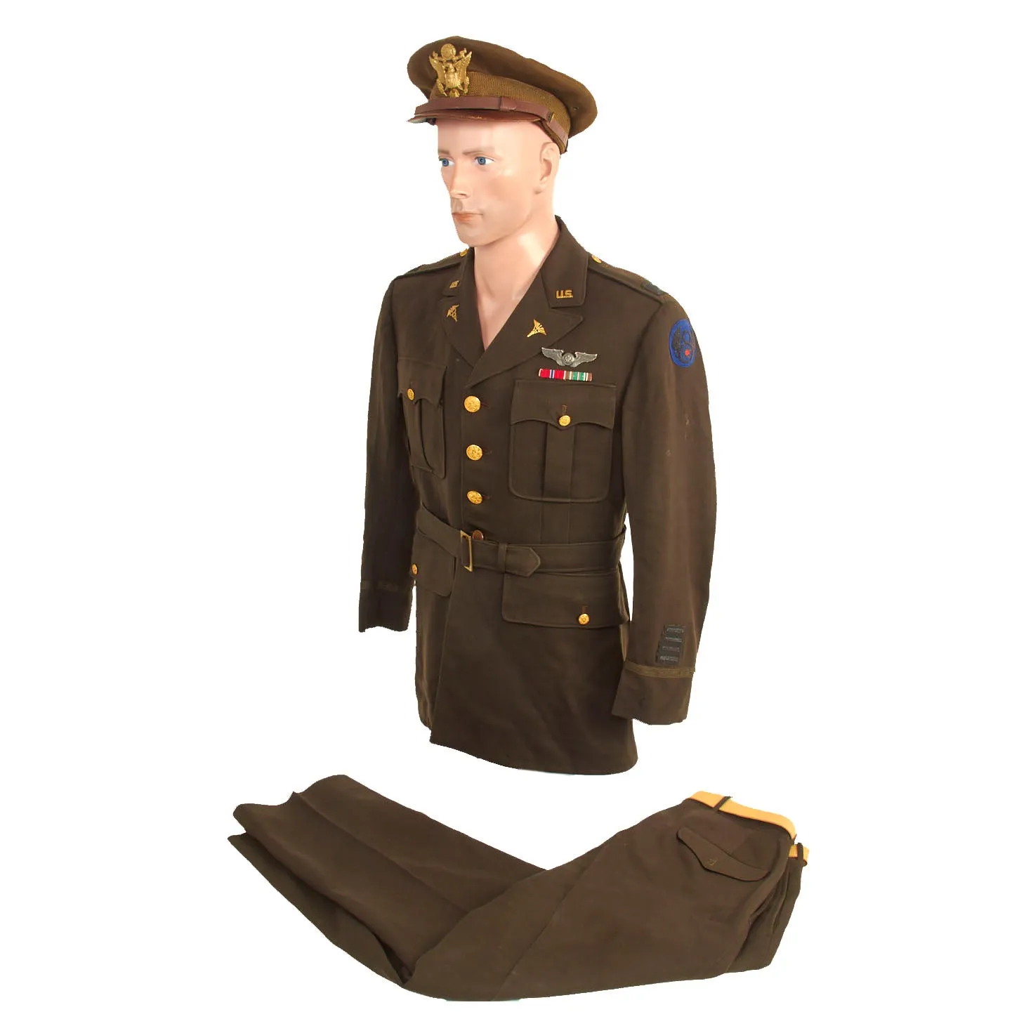 Original U.S. WWII Named US 8th Air Force Medical Corps Uniform Set For Captain Milton Willner - Former Director of Hoffmann-La Roche Pharmaceutical