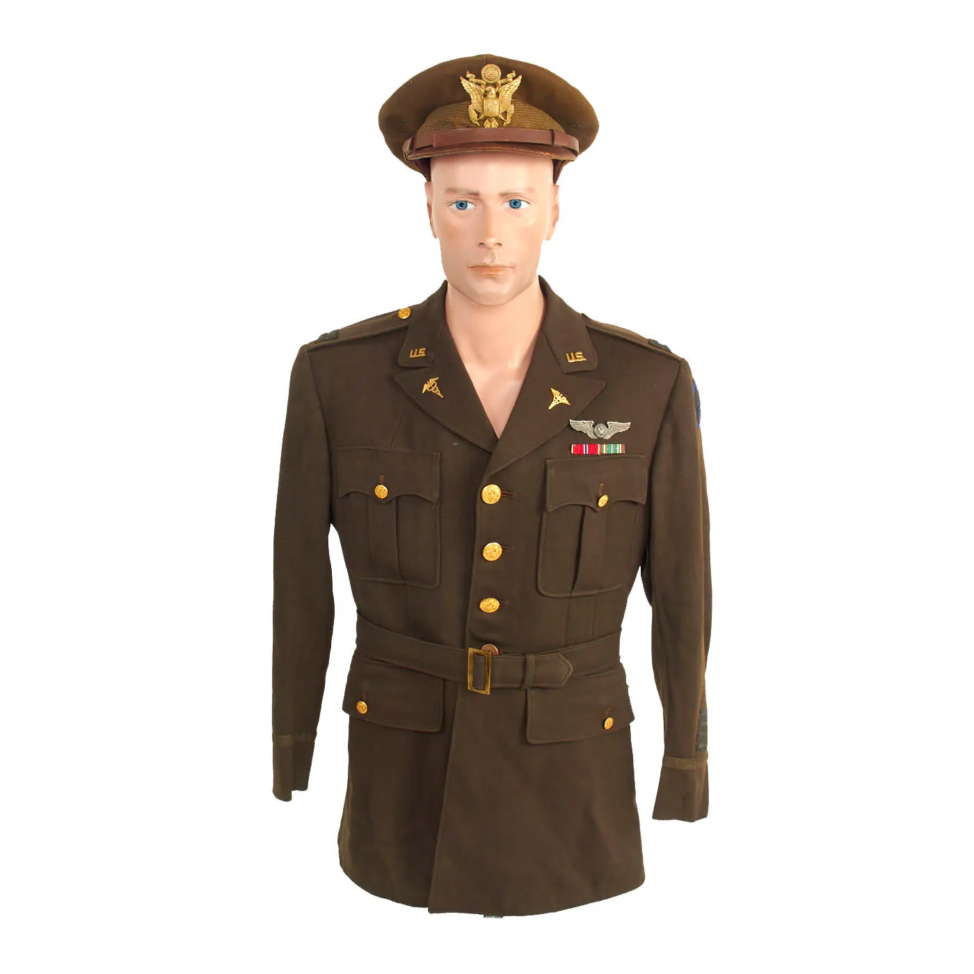 Original U.S. WWII Named US 8th Air Force Medical Corps Uniform Set For Captain Milton Willner - Former Director of Hoffmann-La Roche Pharmaceutical