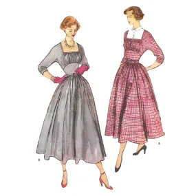 PDF - Vintage 1950s Pattern - One-piece Afternoon Dress - -  Bust Bust: 30" (76.2cm) - Instantly  Print at Home