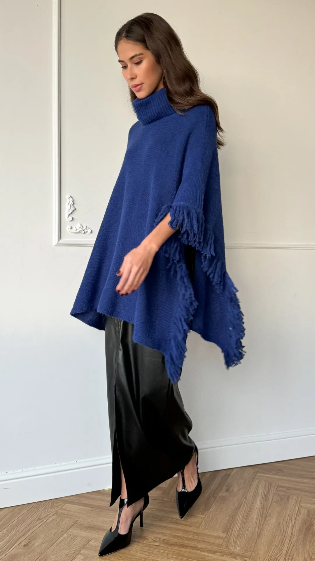 PEARL PONCHO - ROYAL BLUE