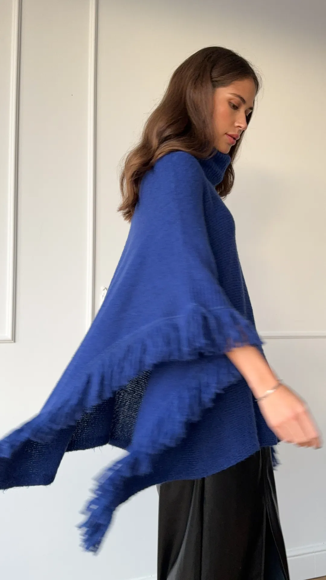 PEARL PONCHO - ROYAL BLUE