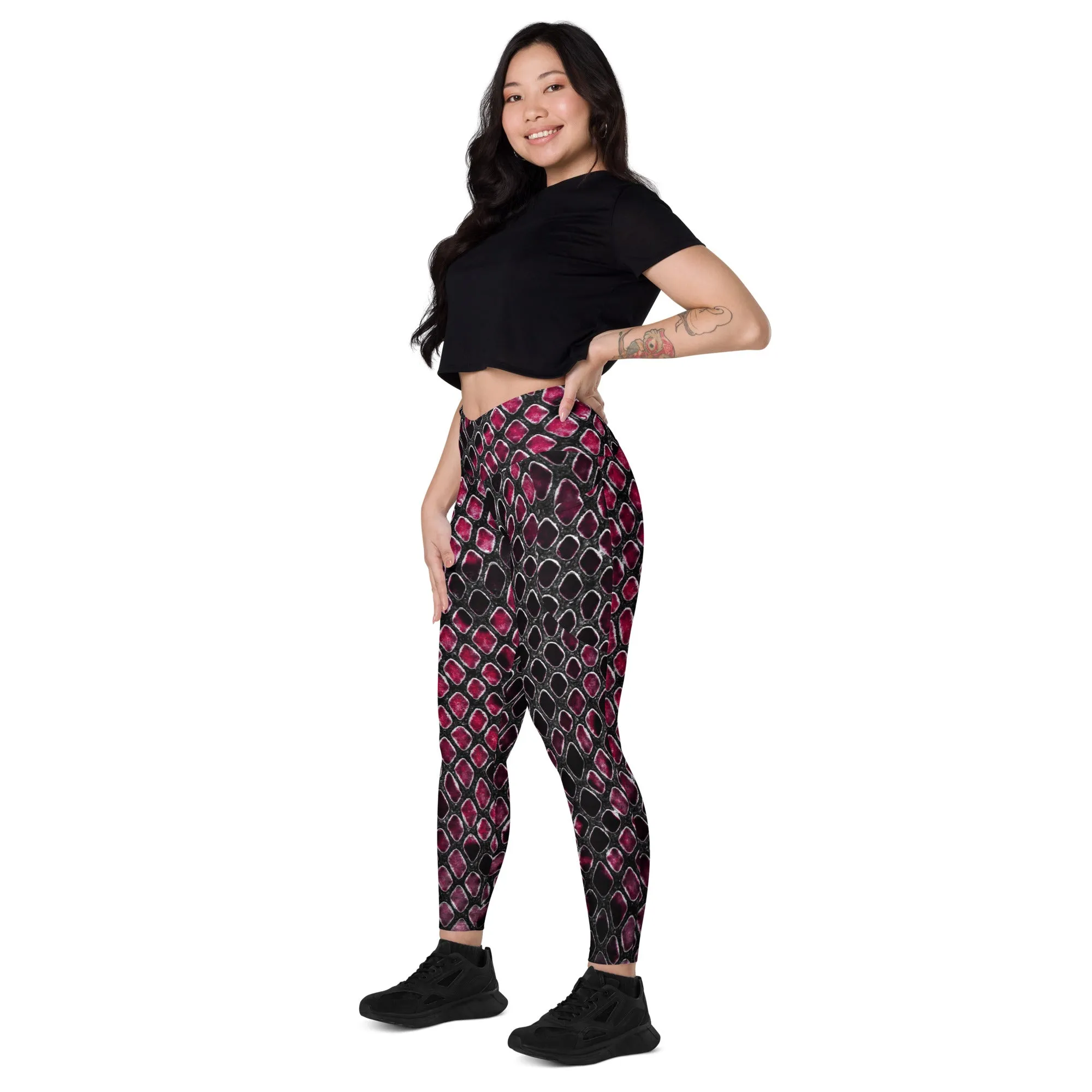 Pink & Black Dragon-skin Print leggings, lioness-love