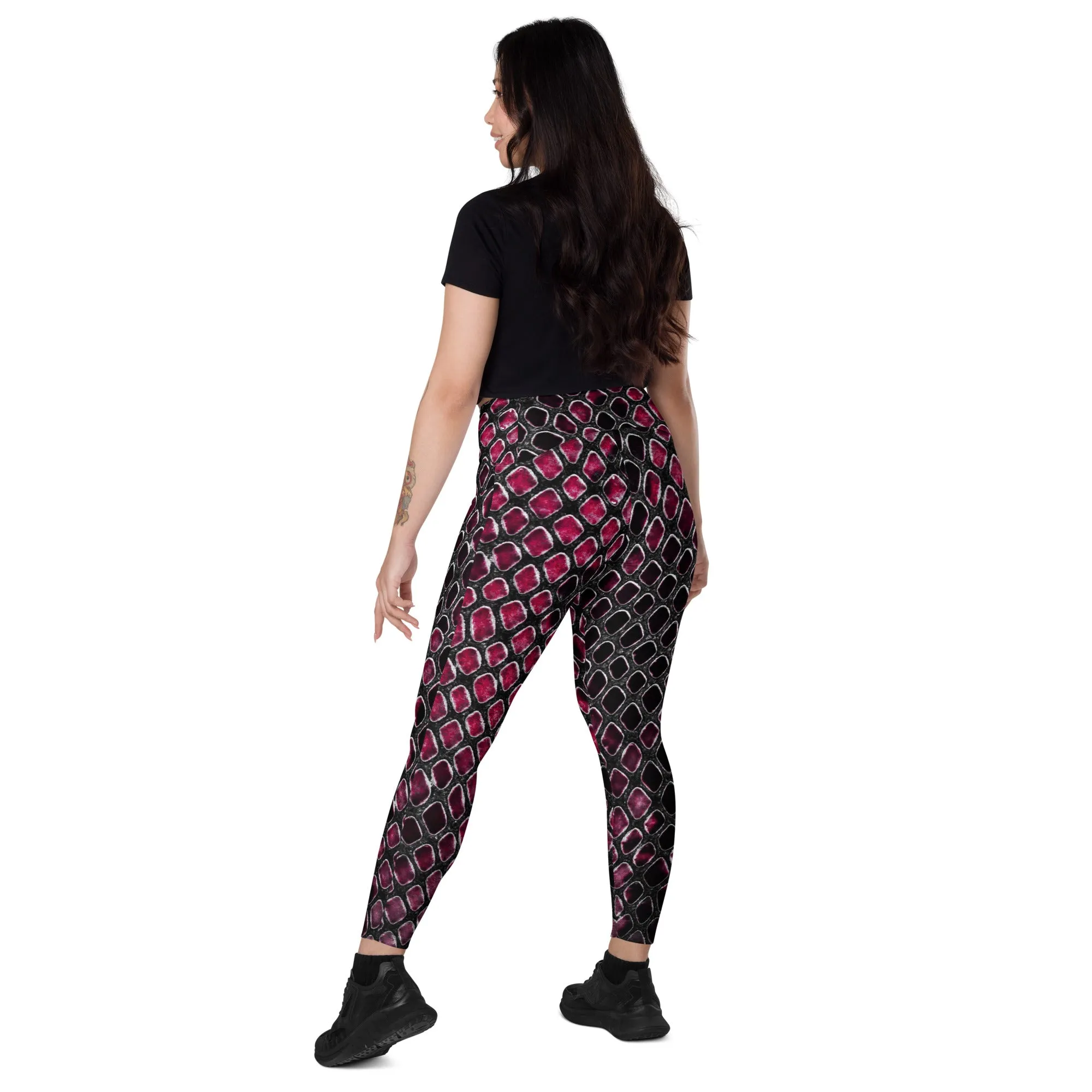 Pink & Black Dragon-skin Print leggings, lioness-love