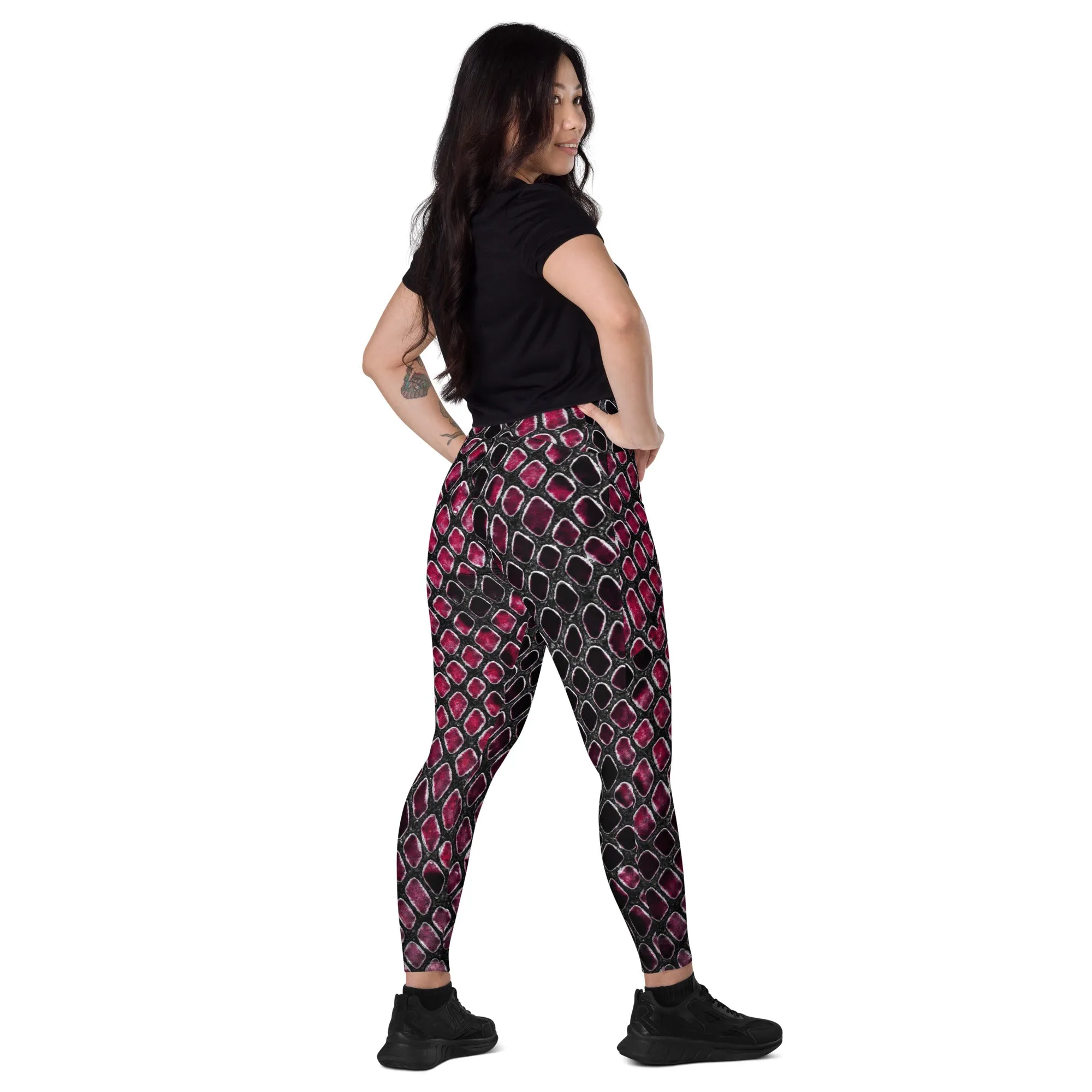 Pink & Black Dragon-skin Print leggings, lioness-love