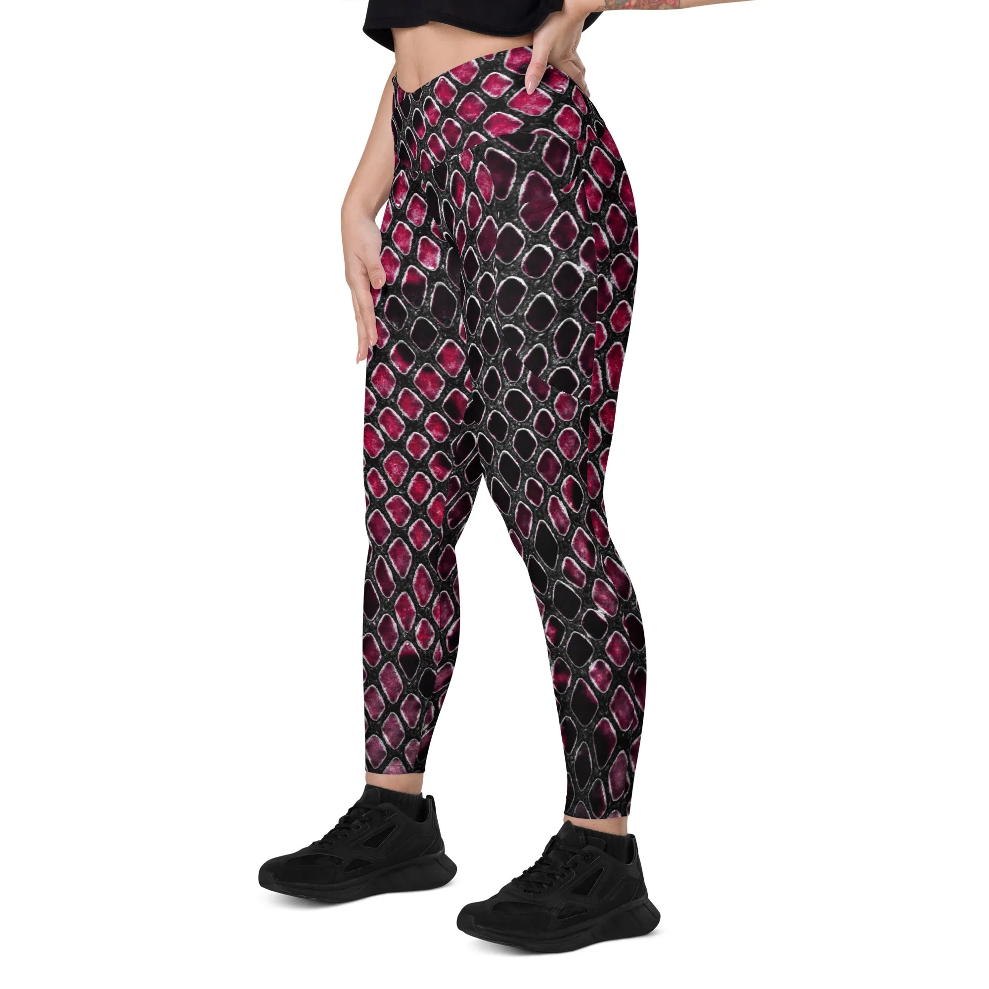 Pink & Black Dragon-skin Print leggings, lioness-love