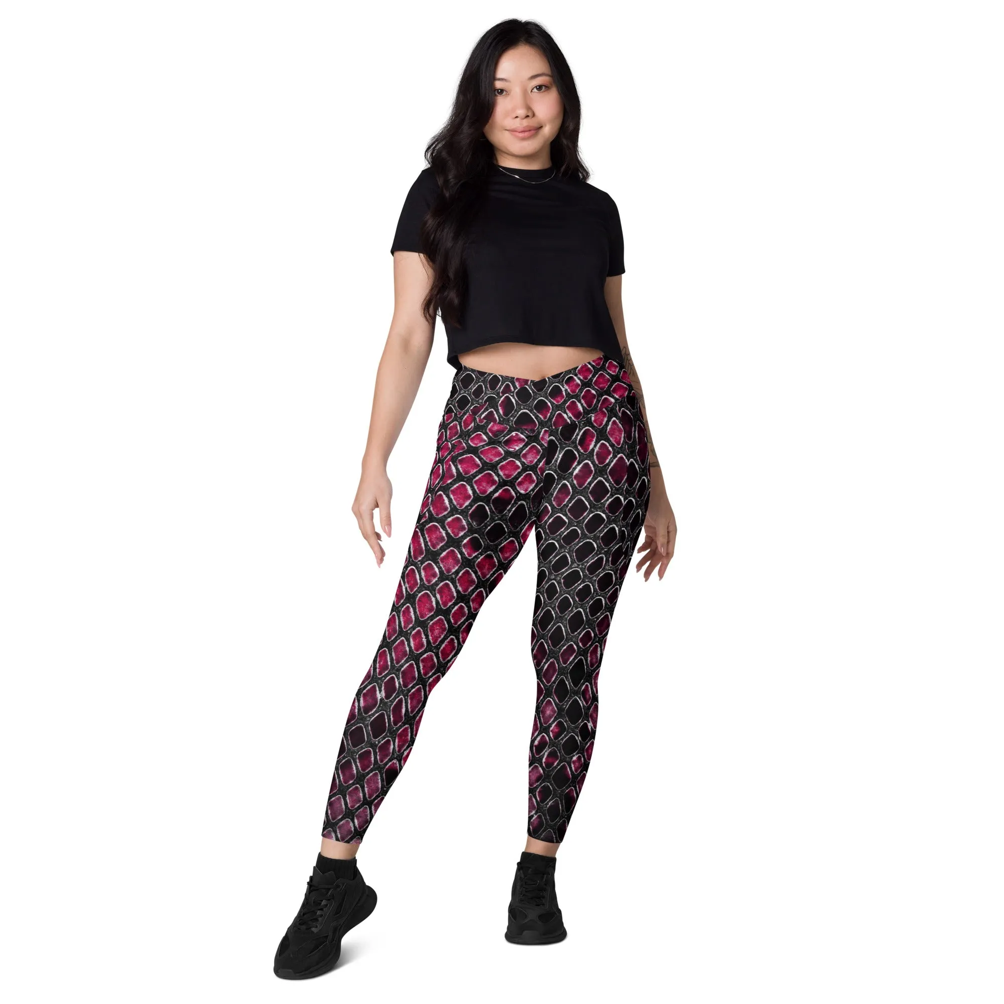 Pink & Black Dragon-skin Print leggings, lioness-love