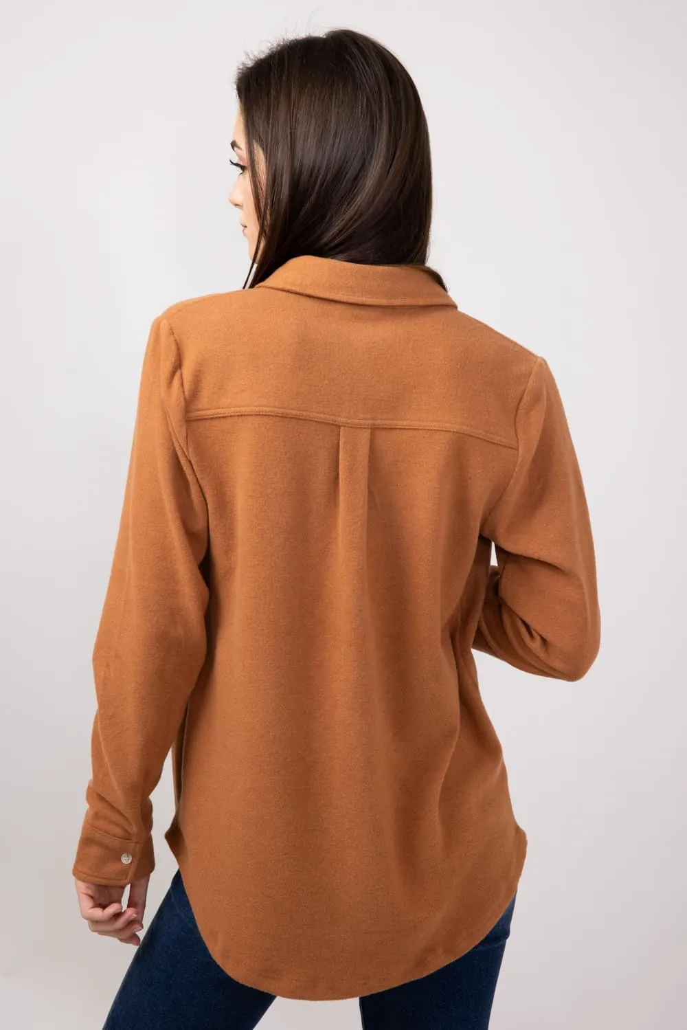 Thread & Supply Lewis Soft Luxe Button Up Shirt for Women in Pecan Heather | T1084PVXTS-PECANHEATHER