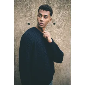 Unisex Aran Sweater - Navy
