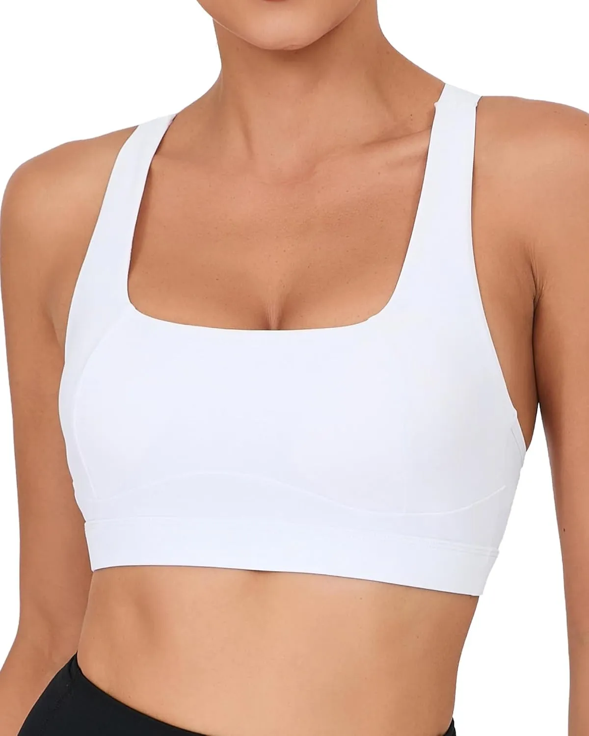 Y-Back, Medium Impact Wirefree Padded Bra Workout Crop Top Longline Sports Bra Push up