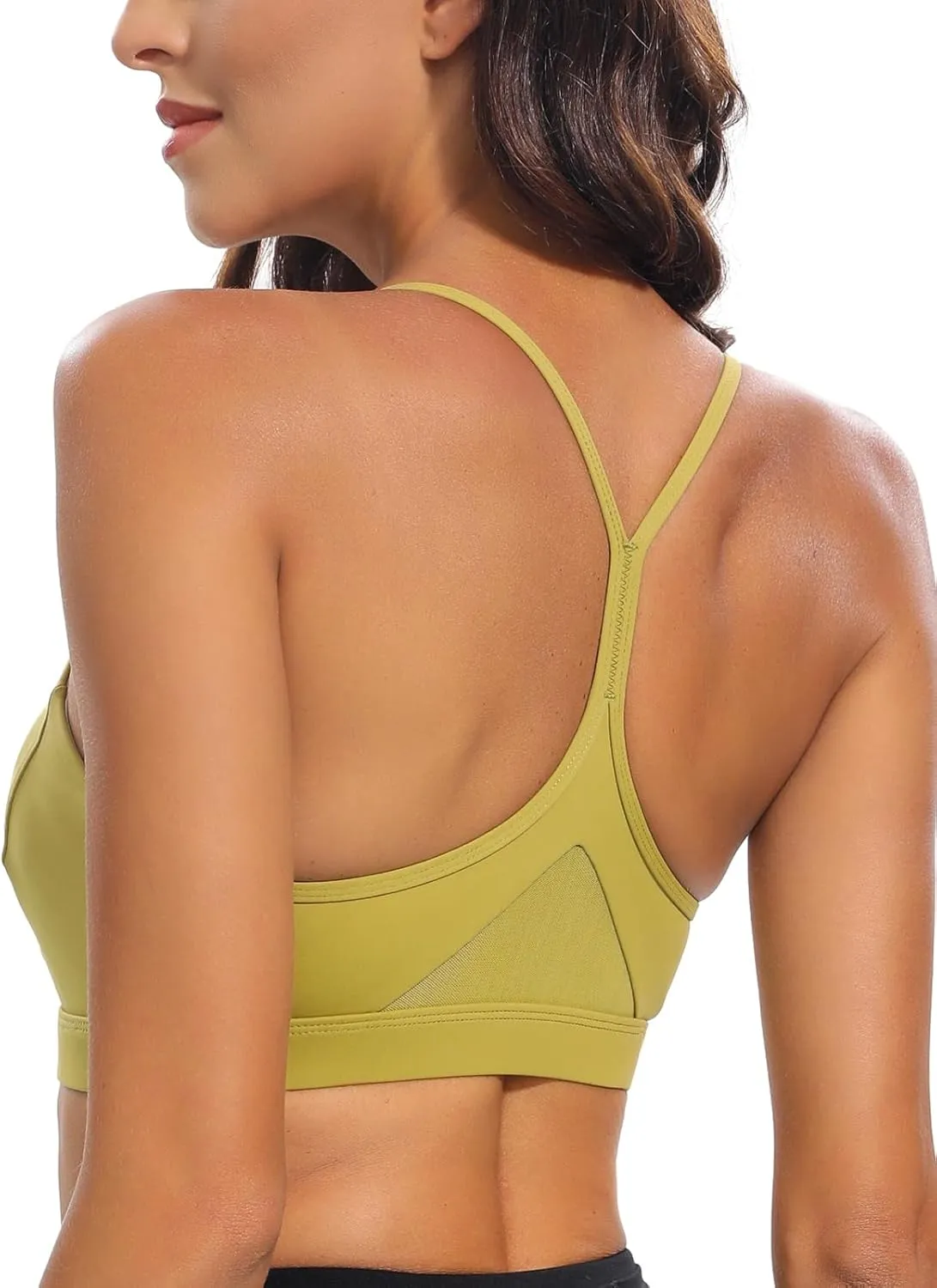 Y-Back, Medium Impact Wirefree Padded Bra Workout Crop Top Longline Sports Bra Push up