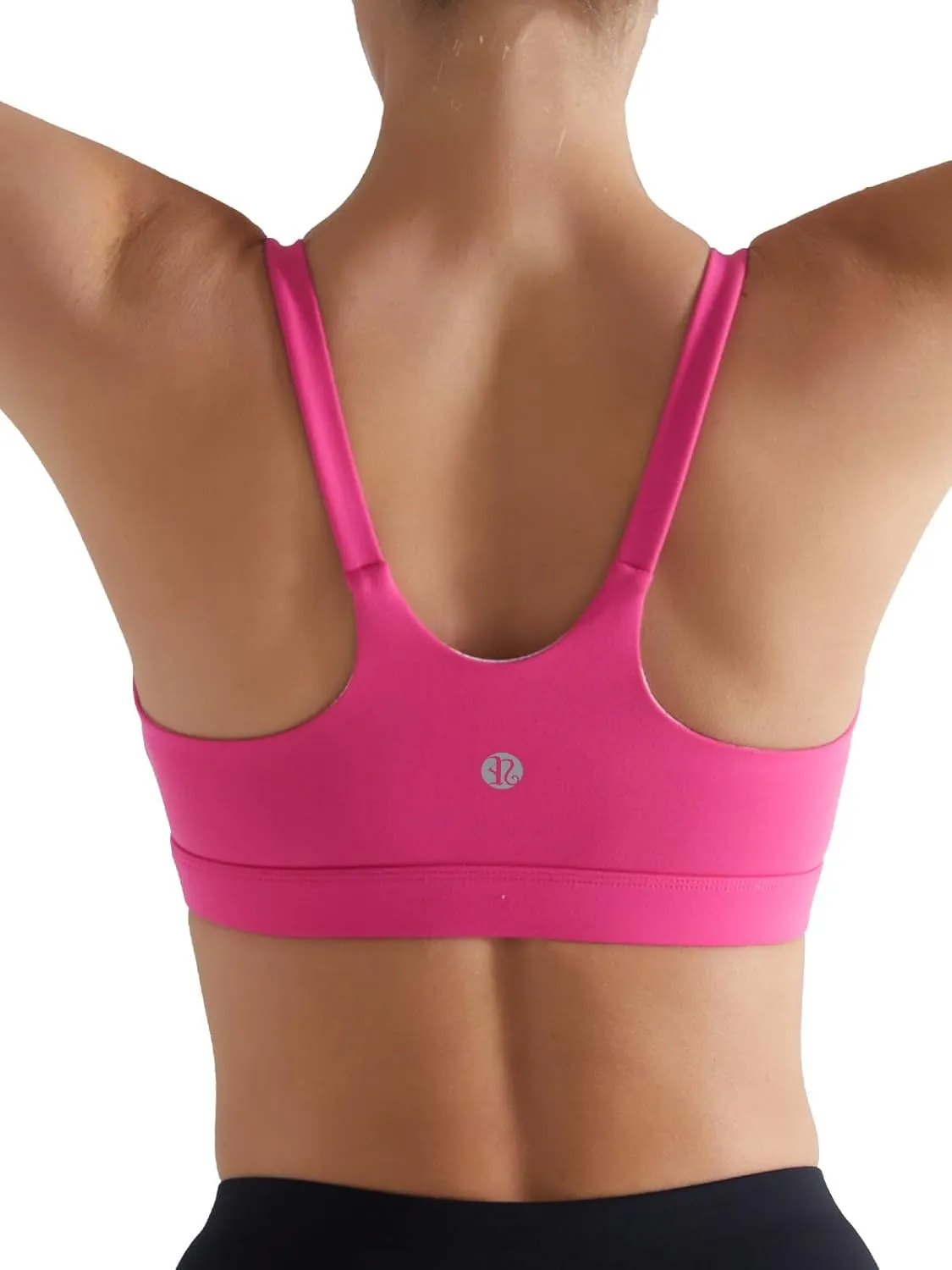Y-Back, Medium Impact Wirefree Padded Bra Workout Crop Top Longline Sports Bra Push up
