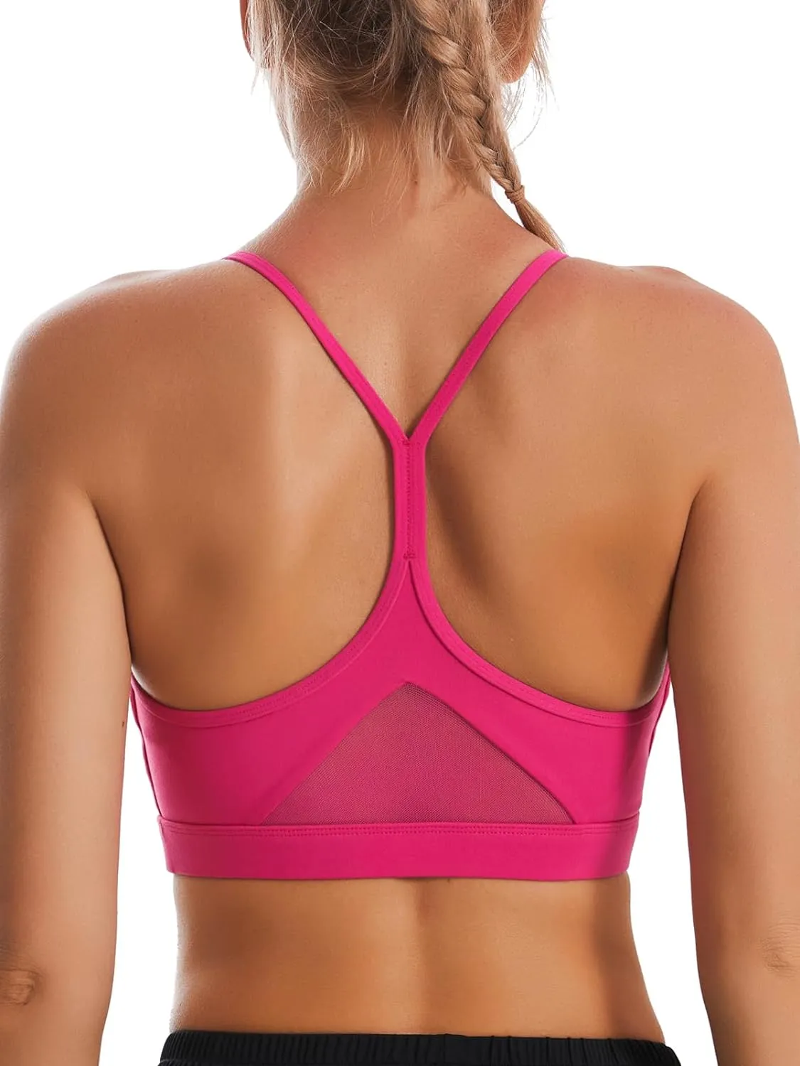 Y-Back, Medium Impact Wirefree Padded Bra Workout Crop Top Longline Sports Bra Push up