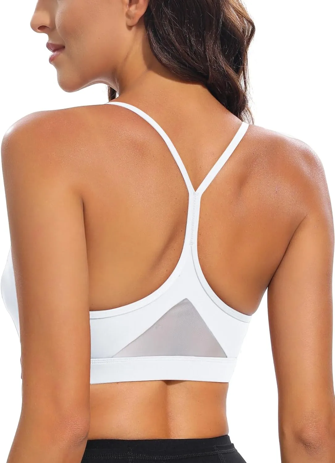 Y-Back, Medium Impact Wirefree Padded Bra Workout Crop Top Longline Sports Bra Push up