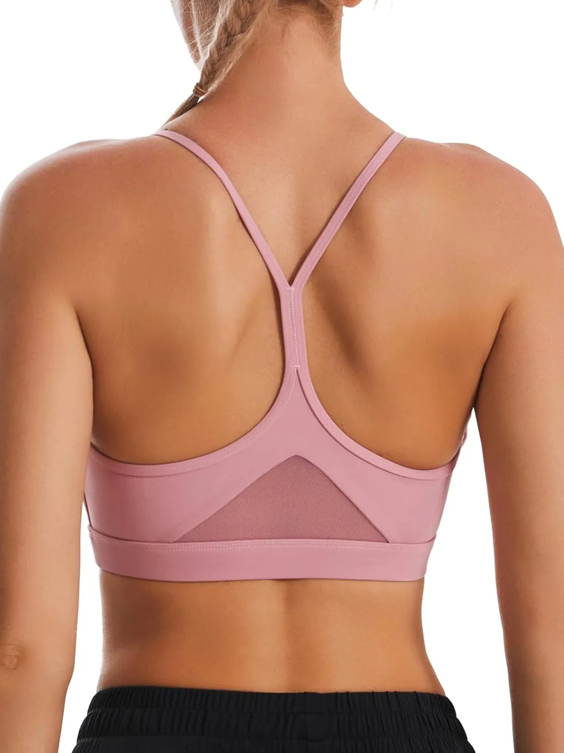 Y-Back, Medium Impact Wirefree Padded Bra Workout Crop Top Longline Sports Bra Push up