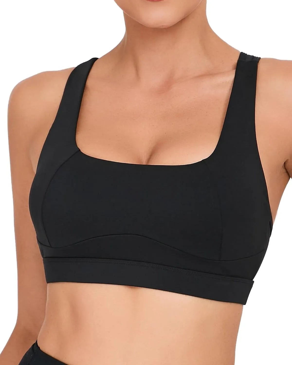 Y-Back, Medium Impact Wirefree Padded Bra Workout Crop Top Longline Sports Bra Push up